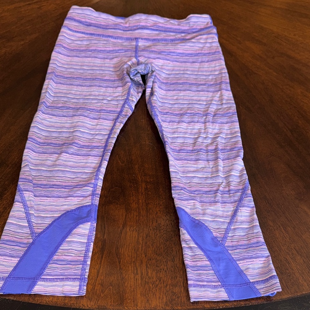 lululemon athletica Purple Stripe Capri Leggings for Kids